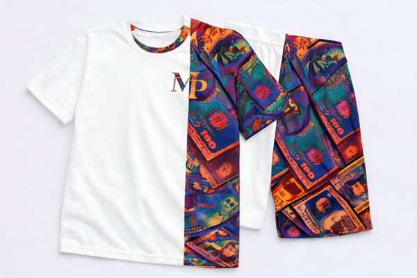 Monarch Pressure "Resort Currency" Luxury Short Set – White