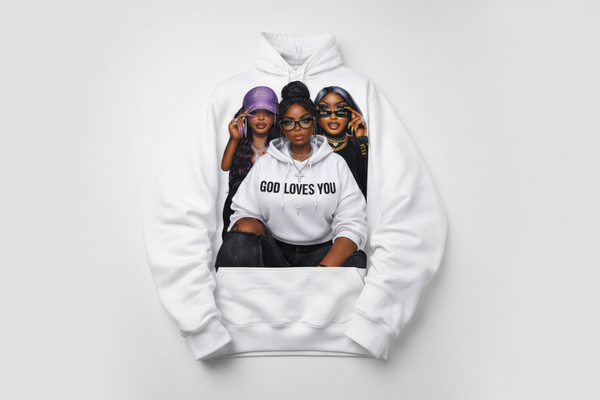 Monarch Pressure "God Loves You" Premium Hoodie – White