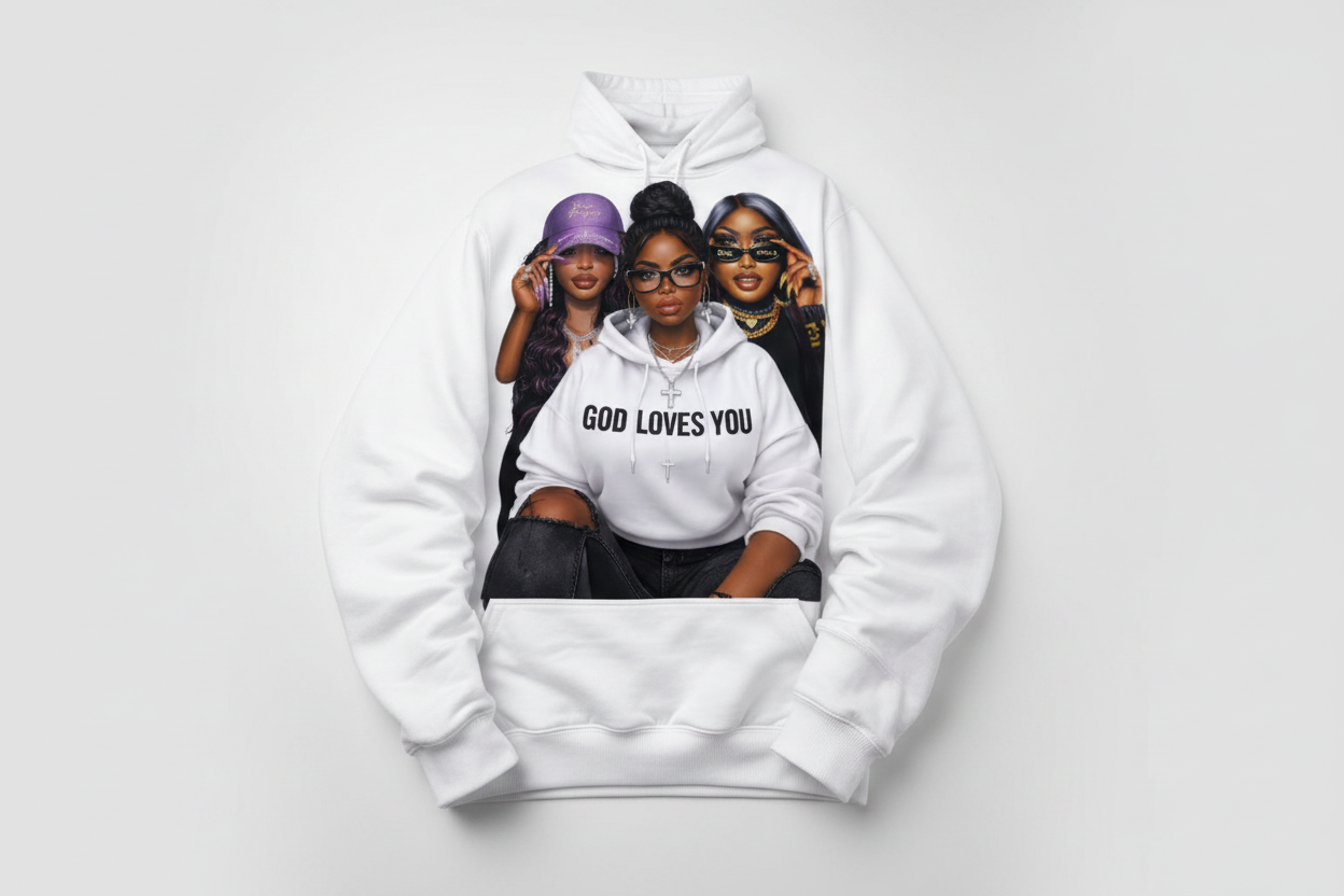 Monarch Pressure "God Loves You" Premium Hoodie – White